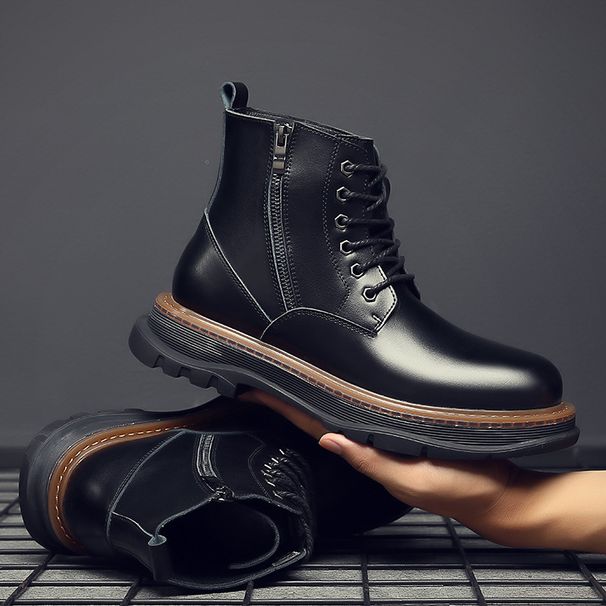 European Warm Series Men's Martin High Summer Breathable British Style Work Mid Top Versatile Casual Genuine Leather Desert Military Boots_vogvips.com