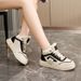 SH909 New 2024 Autumn Winter Warm Cotton Shoes Patchwork Women's Sneakers Plush Lined Student Wear-Resistant Thick Sole_vogvips.com