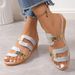 Foreign Trade Large Size Wedge For Women 2025 Summer New European And American Style Fish Mouth Color Block Comfortable_vogvips.com