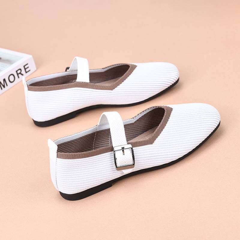 2025A Best-selling Women's Breathable Mesh Square Toe Casual Shoes, Soft, Lightweight And Breathable Lining Mom Shoes_vogvips.com