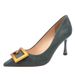 French High Women's Fine Heel Shoes, 2025 New Hundred Work Sexy Pointed Toe Single Shoes, Black Medium Heel_vogvips.com