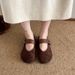 Korean-style Round-toe Suede Single-strap Women's Shoes, 2026 New Autumn Vintage Leopard Print Fashionable Mary Jane_vogvips.com
