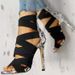 2021 Summer High-Heeed Shoes For Women, Peep-Toe, European And American Stye, Snake Pattern, Thin Hee, Utra-High_vogvips.com