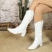 326-88 Elegant And Fashionable Pointed Long Tube Thick Heel Show Off Versatile Women's Boots_vogvips.com