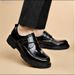 2025 Autumn Winter New Trend Soft Black Thick Sole Breathable Veratile Caual Men' Leather Britih Style Buine_vogvips.com