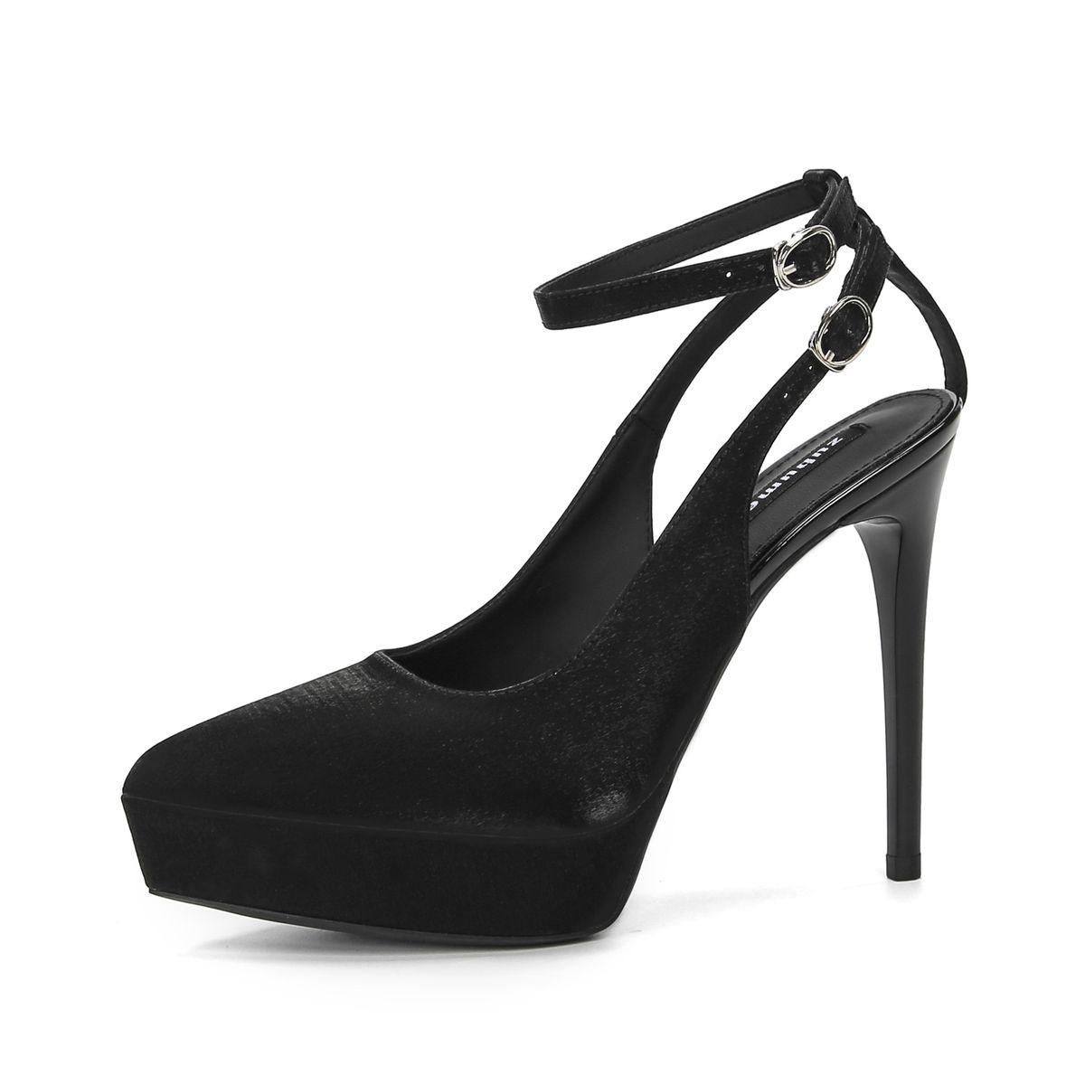 1233-1 Pointed Toe Stiletto Waterproof Platform Super High Heels Satin Single Shoes Comfortable_vogvips.com