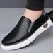 Suitable For All Seasons Autumn Winter New Men's Casual Shoes Slip-On White Genuine Leather Non-Slip Soft Sole Middle-Aged Dad Driving Loafers_vogvips.com