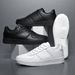 Outdoor Casual Breathable Men'S Sports Shoes,Simple Solid Color Couple Sneakers,Fashionable Soft Pu Upper, Non-Slip Rubber Thick Sole,Size 36-48_vogvips.com