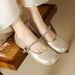 【Soft Sole And Soft Upper】Cameido Crystal Ankle Strap Mary Jane Shoes, 2025 Autumn Round Toe Low Flat Single Shoes_vogvips.com
