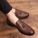 New Fashion Men's Brown Business Casual Loafer Shoes Daily Office Black Buckle Monk Men's Shoes One Foot Cover Banquet Dress Wedding Leather Shoes_vogvips.com