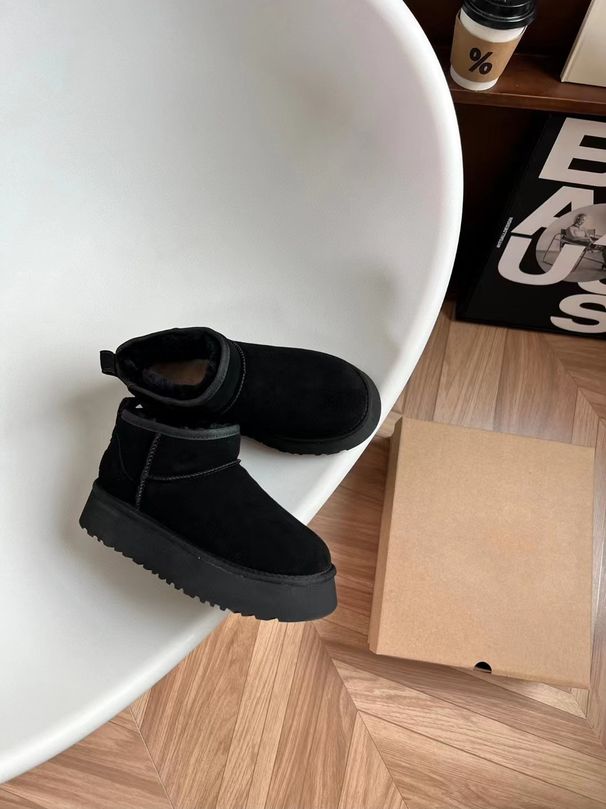 Free Shipping Women's Platform Anti-Slip Snow Boots 2025 Fall Winter New Design Fur-Lined Thick Warm Cotton Boots Brown Black_vogvips.com