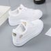 Korean Style Women's Casual Sneakers - Lightweight Breathable Low-Top Canvas Shoes With Floral Pattern, Non-Slip Rubber Sole For Daily Wear_vogvips.com