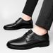 Genuine Leather Business Formal British Korean Style Wedding Black Versatile Casual Soft Surface Men's Shoes_vogvips.com