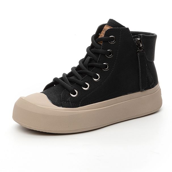 Vintage Short Boot For Soft Sole 2023 Autumn Winter New Veratile Caual High Top Women In Style Plu Size Single_vogvips.com