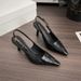 French-style Patent Leather Closed-toe Sandals For Women, New Summer Model, Versatile Stiletto Pointed Toe With Buckle_vogvips.com