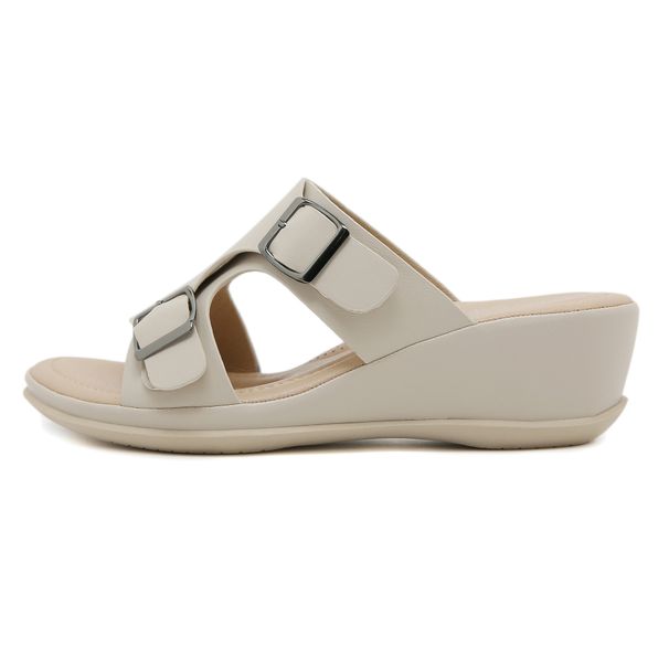 Q316-1 New 2025 Lightweight Slippers Casual Simple Wedge Metal Buckle Large Size Women's Sandals_vogvips.com