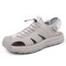Men's Summer Leather Beach Sandals, Outdoor Casual Hiking Water Shoes With Soft Soles, Closed-Toe Mountain Shoes, Large_vogvips.com