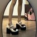 Academy Style Bowknot Super High Leather For Women 2023 Spring And Autumn New Chunky Heel Mary Jane Shoes_vogvips.com