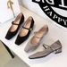 Elegant French Retro Mary Jane Shoes With Chunky Heel & Square Toe - Adjustable Metal Buckle Strap Ballet Flats For Women_vogvips.com