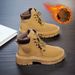 Fleece Martin Boots Cotton Shoes Small Yellow Boots Cargo Boots Boys And Girls Shoes Big Children's Fashion_vogvips.com