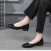 Work Shoes, Women's Single Shoes, All-season Professional Work Pointed-toe Coarse-heeled Leather Shoes, Large-sized Manufacturer_vogvips.com