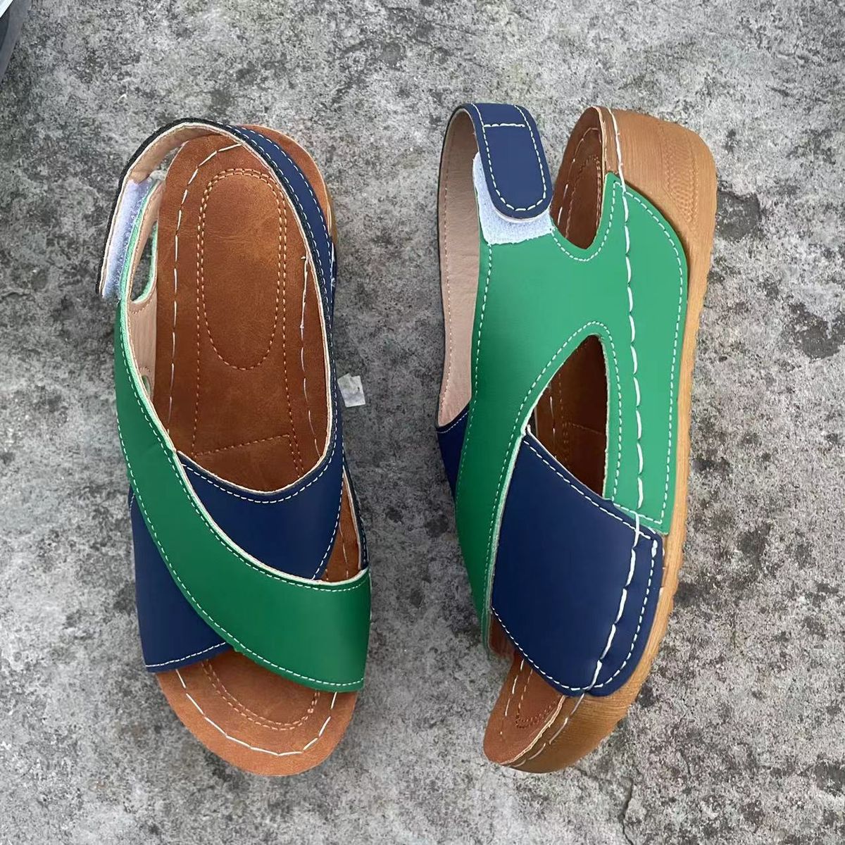 Breathable Sandals, Color Blocked Women's 2025 New Summer Casual Beach Shoes, Slippers_vogvips.com