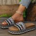 Ethnic Style Women's Platform Slippers With Rivets Rope Plus Size Cork Beach Slippers PU Upper European American Style_vogvips.com