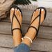 Women's Casual Flat Flip-flop Sandals For Foreign Trade, 2026 New Model, Woven Slip-on Roman Beach Shoes, Large Size 43_vogvips.com