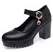 Women's Low-Heel Work Shoes – Slip-Resistant Rubber Sole & Adjustable Strap For Office/Stage (Black, 35-40, Breathable Lining)_vogvips.com