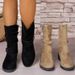 Mid-calf Metal Buckle Slim Boots Autumn/Winter New Style Suede Round Toe Women's Boots_vogvips.com