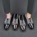 Men's Fashion Bow Dress Formal Derby Shoes Black Business High-end Trendy Men's Shoes Oxford Shoes British Round Toe Wedding New Shoes_vogvips.com