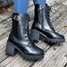 Women's Chunky Heel Martin Boots British Style Mid-Calf Boots With Side Zipper Slip-Resistant PU Leather Casual Winter Boots_vogvips.com
