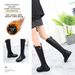 Cameido The Buckle Can Be Worn Twice Retro Rear Zipper Knight Boots For Women, Autumn And Winter Fleece Long Boots And High Boots_vogvips.com