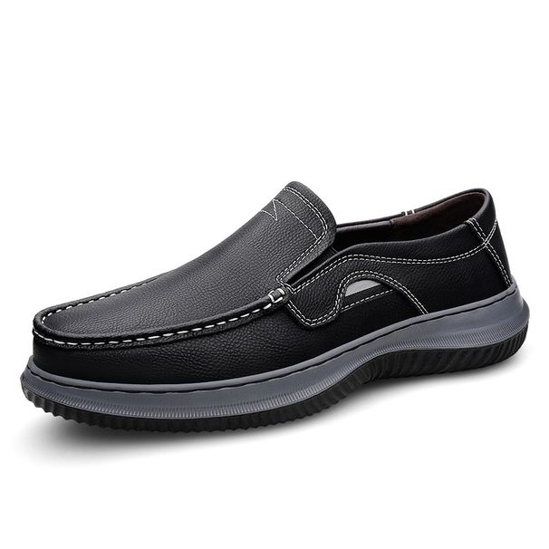 Men's Shoes Leather Loafers Soft-soled Foot-fitting Casual Leather Shoes Fleece Warm Men's Shoes_vogvips.com