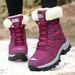 Plus Size Snow Boots For Women 2024 New Winter Warm Fleece Lined Thickened Waterproof Non-Slip Northeast Outdoor Ski_vogvips.com