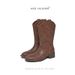 Miss Valunen Embroidered Ethnic Western Cowboy Square Toe Short Sister Tassel Same Style Boots_vogvips.com