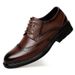 Men's Leather Shoes Carved Leather Casual Men's Soft Bottom Pointed Men's Shoes_vogvips.com