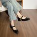 Silk Square Head Single Shoes Women's Shallow Mouth Medium Thick Heel French Mary Jane Temperament Commuter Women's Shoes_vogvips.com