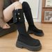 Thick-Soled Height-Increasing Slim Two-Way Foldable 2025 Autumn Winter New Solid Color Over-the-Knee Riding Extra Long_vogvips.com