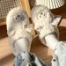 for Women And Men, Cute Cartoon Couple Style, Girly Little Sheep Design, Winter Indoor Home Soft Sole Plush Cotton_vogvips.com