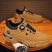 Men's Casual Slip-On Shoes With Rotating Buckle, Waterproof Work Boots For Outdoor Activities, Anti-Slip Rubber Sole, Comfortable Low-Top Sneakers_vogvips.com