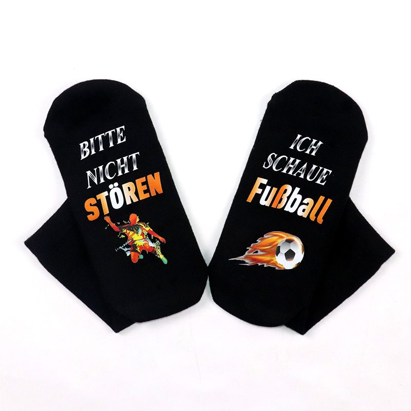 Leisure sports mid-tube cotton socks sole lettering socks_vogvips.com