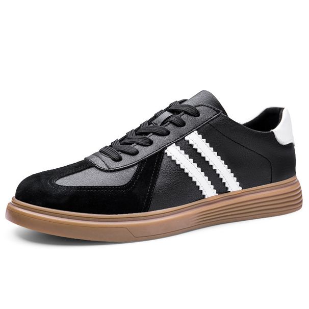 Large Size Cowhide German Training Board Shoes Men's Color Matching Contrasting White Shoes Casual Sports Shoes_vogvips.com