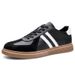Large Size Cowhide German Training Board Shoes Men's Color Matching Contrasting White Shoes Casual Sports Shoes_vogvips.com