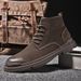 European Warm Series Winter Men's Genuine Leather Martin With 8cm Hidden Heel, Fleece-Lined Cotton Shoes, High-Top Work Short Boo, Snow_vogvips.com