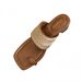 Vacation-style Casual Summer Square-toed Flip-flop Straw-woven Wedge For Women, Half-slippers, Beach Sandals_vogvips.com
