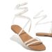 European And American Summer Shoes One-Strap Colorful Back Strap Flat 43 Large Size Rhinestone Women's Sandals_vogvips.com