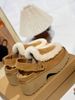 Furry Slippers With Velcro Thick Sole Snow U Boots For Women Chunky Heel Slip-On Lazy Loafers G_vogvips.com