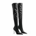 Women's Fashion Knee-High Boots – Stretchy Pointed-Toe Heeled Boots For Autumn/Winter, Slip-Resistant & Comfortable, Classic Brown/Black_vogvips.com