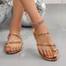 Summer New Cross-border Flat Slippers, Slip-on, Suitable For Outdoor Wear On The Beach, Versatile Casual Women's Gold_vogvips.com